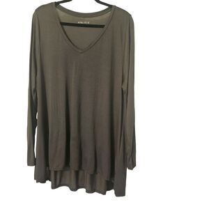 AVA & VIV Womens Long Sleeve V-Neck Hi-low Tunic Top Size 14W (X)